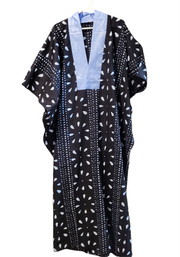 Leppi Indigo Print Women Boubou Kaftan TossokoClothing