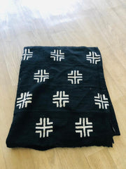 Black  Mudcloth or Bogolan Fabric TossokoClothing