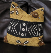 Mudcloth Pillow Cover Patchwork Brown/Black/White