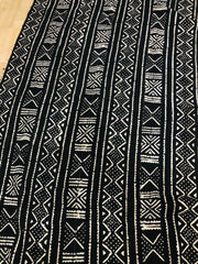 Black  Mudcloth or Bogolan Fabric TossokoClothing