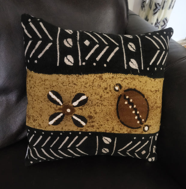 Mudcloth Pillow Cover Patchwork Brown/Black/White