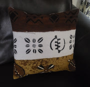 Mudcloth Pillow Cover Patchwork Brown/Black/White