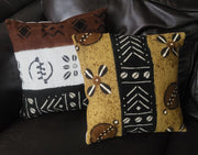 Mudcloth Pillow Cover Patchwork Brown/Black/White