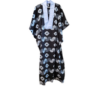 Leppi Indigo Dyed Women Boubou Kaftan TossokoClothing