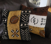 Mudcloth Pillow Cover Patchwork Brown/Black/White