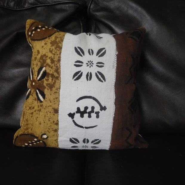 Mudcloth Pillow Cover Patchwork Brown/Black/White